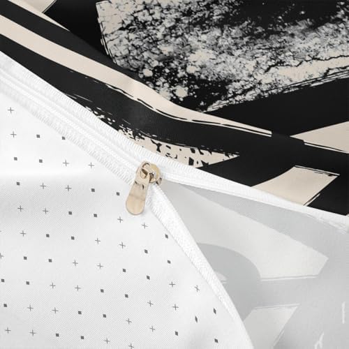 Feelyou Abstract Duvet Cover Kids Bedding Beige Grey Set Queen Size