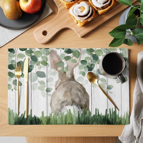 Placemats Set of 8, Easter Woven Placemat, Linen Place Mats for