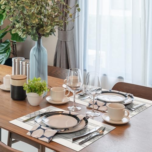 ADRIMER Placemats Set of 8, Boho Table Mats Cotton Blend, Durable