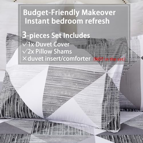 Vaulia Microfiber Modern Duvet Cover King, Grey