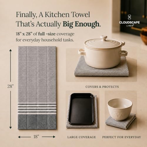 Cloud Scape Pack of 12 Kitchen Towels, Absorbent & Oversized, 18x28
