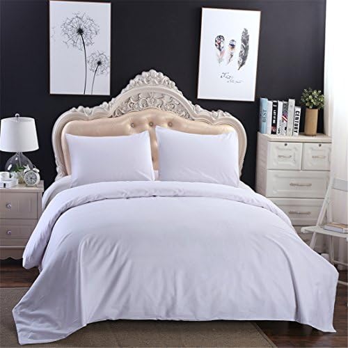 100% Natural Cotton Hotel Quality White Duvet Cover Queen Size 3 Pcs