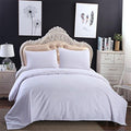 100% Natural Cotton Hotel Quality White Duvet Cover Queen Size 3 Pcs