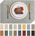 Romanstile Faux Leather Vinyl Placemats Set of 6, Light Grey