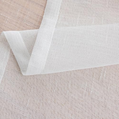 Off White Sheer 94 Inch Curtains & Drapes Long Thin Textured
