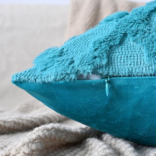 Set of 2 Soft Moroccan Throw Pillow Covers 20x20 Inch Plush Boho