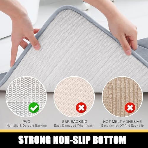 Thick Memory Foam Bath Mat Rugs Non Slip Bathroom Rug Strong Water