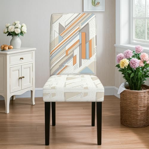 Geometric Chair Covers for Dining Chairs, Modern Contemporary Lines