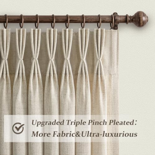 Extra Long 120 Inch Semi Sheer Triple Pinch Pleated Curtains 2