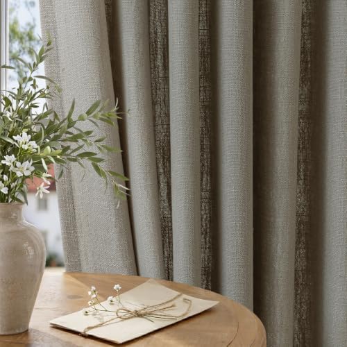 Semi Sheer Pinch Pleated Linen Curtains for Living Room 96 Inches