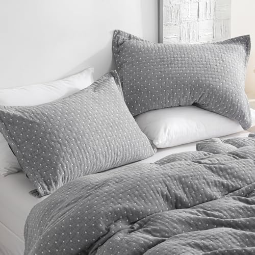 NTBAY Muslin Cotton King Pillow Shams, Set of 2, 20 x 36, Grey