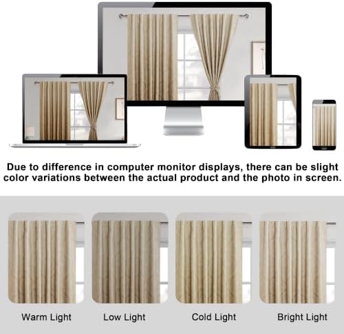 DWCN Ombre Curtains for Bedroom 96 inches Length - Back Tab Elegant
