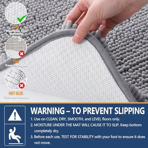 Arotive Bathroom Rugs 59x20, Soft Absorbent Shaggy Chenille Bath Rugs