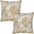 Paisley Floral Velvet Pillow Covers Set of 2 20x20 Inch Vintage White