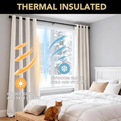 PrinceDeco Blackout Curtains for Bedroom Grommet,2