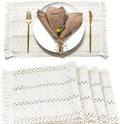 FEXIA Beige Boho Placemats Set of 4 Table Mats Farmhouse Home Dining