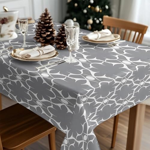 Geometric Pattern Print Square Tablecloth, Waterproof Vinyl Table
