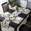 Botanical Flowers Table Runner and Placemats Set of 4 Farm Blanc