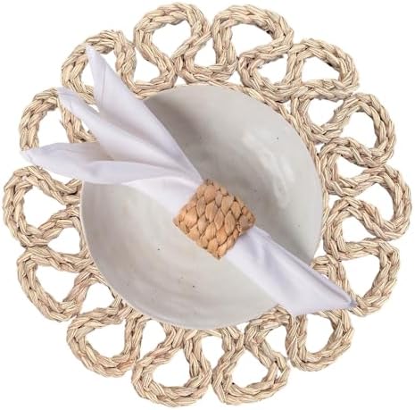 13.8" Set of 8 Round Seagrass Placemats by Laquedecraft