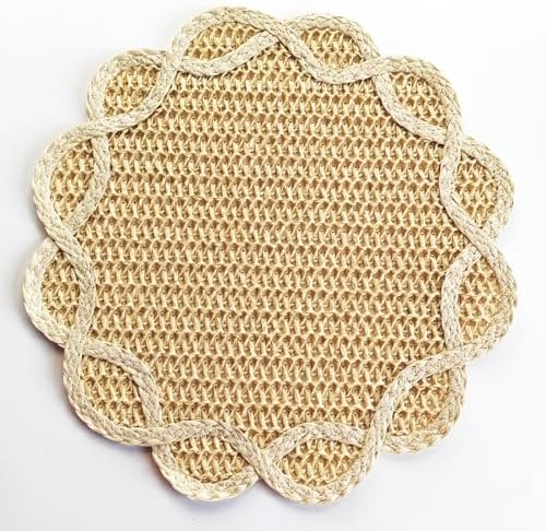 15 Inch Round Jute Placemats Set of 6 Woven Heat Resistant Table Mats