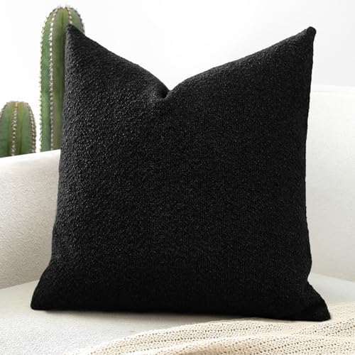 OTOSTAR Set of 1 Textured Boucle Throw Pillow Covers Square Pillow