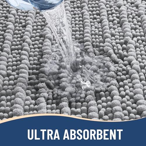 Arotive Chenille Bath Rugs Bundle - 4 Pcs Set: 2 Shaggy Soft Chenille