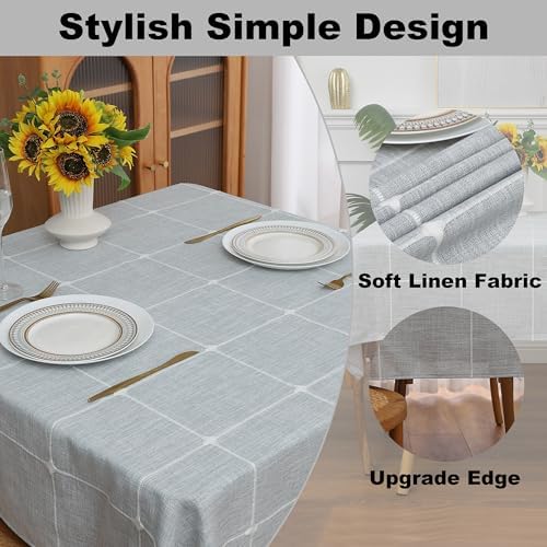 Gernaice Plaid Square Tablecloth Checkered Table Cloth 70" x 70" Grey