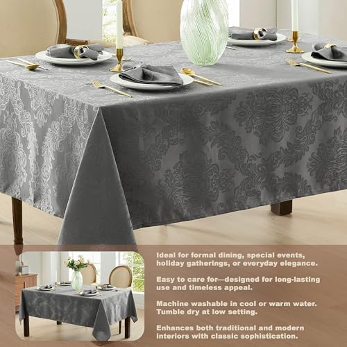 Newbridge Holiday Barcelona Damask 52 x 52 Inch Square Tablecloth