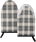 Netural Plaid Gray Non-Slip Oven Mitts Set Heat Resistant Kitchen
