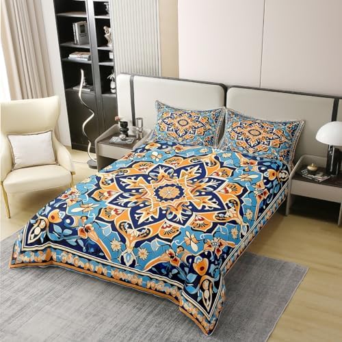 Erosebridal Mandala 100% Cotton Comforter Cover Queen Size,Western