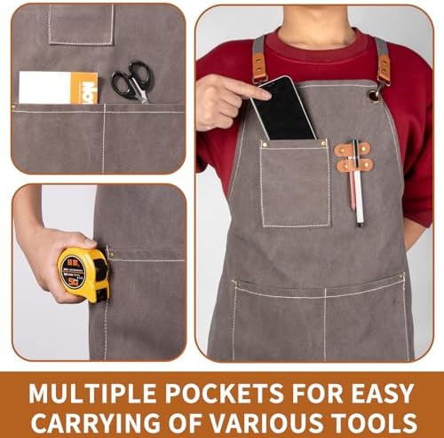 Woodworking Apron Heavy Wax Canvas Work Apron