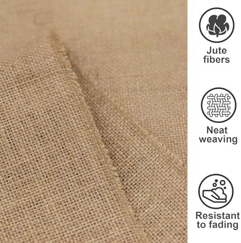 10 Pack Burlap Table Runners 12x108 Inch - Natural Country Vintage