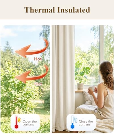 StangH Ivory White Velvet Curtains Privacy for Nursery, W52 x L84, 2