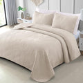 Exclusivo Mezcla Ultrasonic King Quilt Bedding Set, Beige Cream