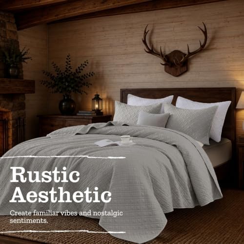 Queen Quilt Set with Shams Lightweight Quilted Bedspread Coverlet Thin