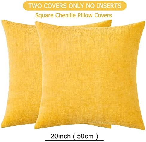 Decorative Square Throw Pillow Covers 20x20 Inch set of 2, Super Soft