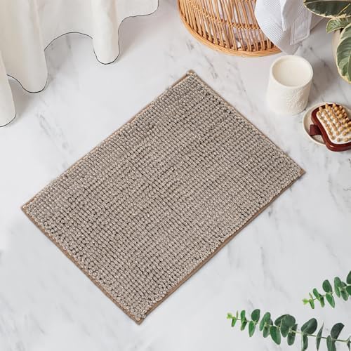 FRESHMINT Chenille Bath Rugs Extra Soft and Absorbent Microfiber Shag