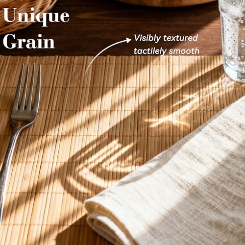 8-Pack Bamboo Placemats,Woven Heat-Resistant Rectangular Table
