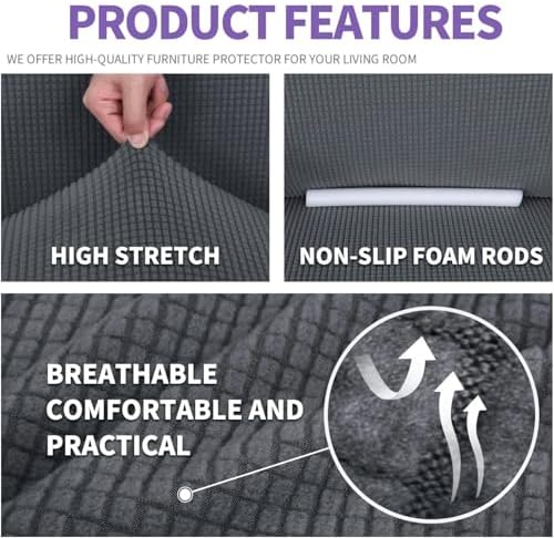 ZNSAYOTX Super Stretch Couch Cover (72"-92") Universal Sofa Covers