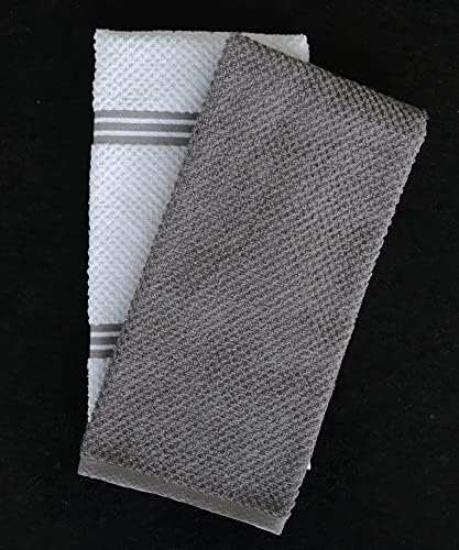AMOUR INFINI Bundle Pack of 4 Terry Dish Towels + 8 Dish Cloths Highly