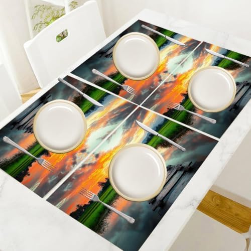 Dining Placemat Set of 8 | Wooden Bridge| Fine Ribbed Cotton Linen
