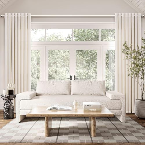 Nanspring Extra Long Linen Curtains 120 Inch for Living Room Grommet