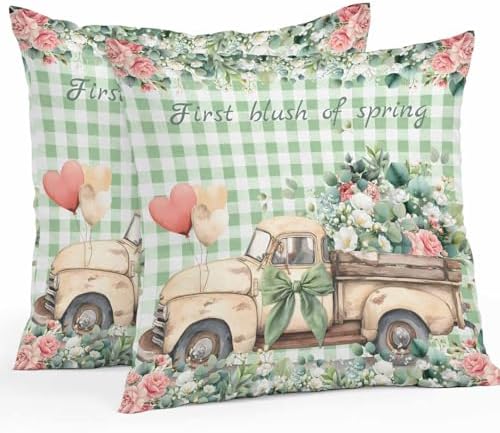 Eucalyptus Trucks Outdoor Pillow Covers Waterproof, All Weather