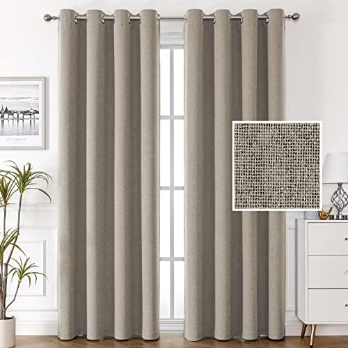 H.VERSAILTEX 100% Blackout Linen Curtains, Thermal Curtains for Living