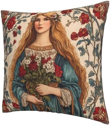 Woman Holding Flowers 2 Pack Throw Pillow Covers Sofa Cushions Covers