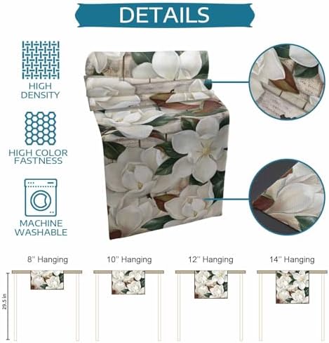 Botanical Flowers Table Runner and Placemats Set of 4 Farm Blanc