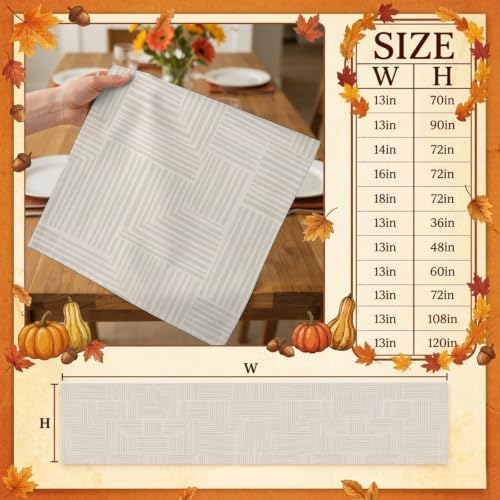 Geometric Striped Table Runner 72 Inch Long Dresser Scarves Linen