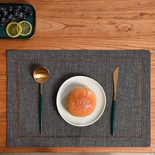 Tosewever Set of 6 Decorative Linen Placemats 12 x 18 Inches