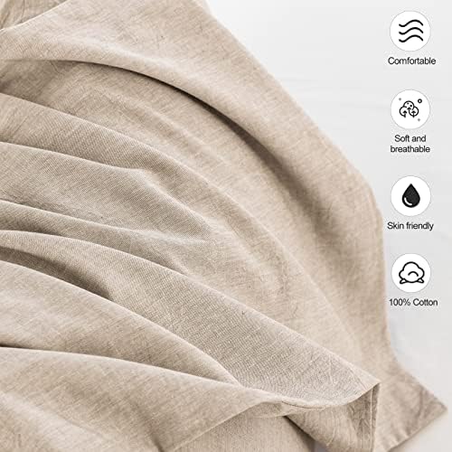 MOOMEE Pillowcase Set of 2 100% Washed Cotton Linen-Like King