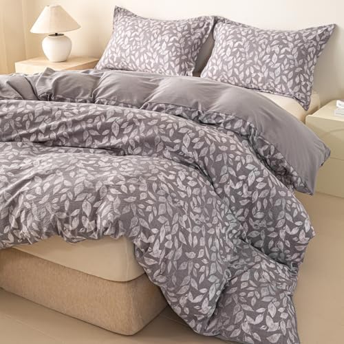 OAITE Duvet Cover Set Prewashed Cotton-Like Polyester King